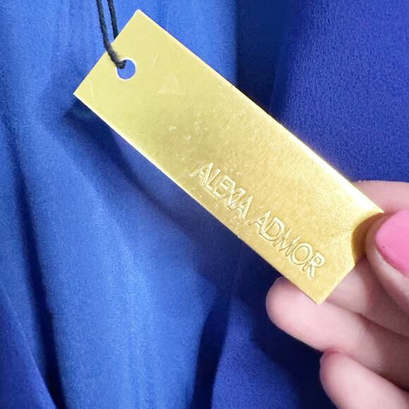 Alexia‎ Admor Phoebe Wrap Dress Lapis Blue Tie Belt women’s size 12 NEW with tag - Picture 6 of 15